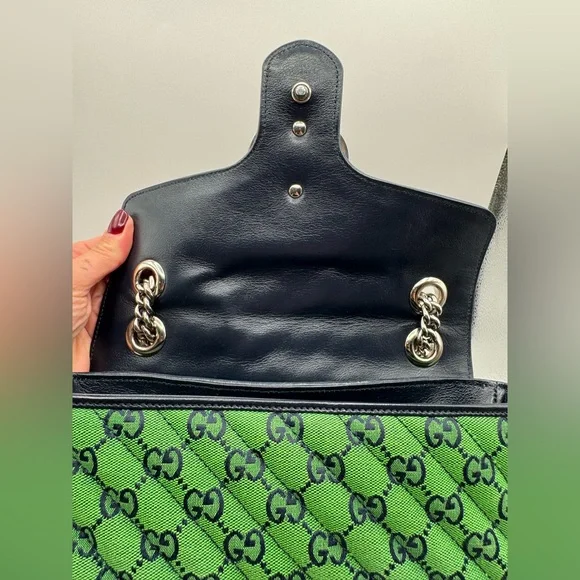 Gucci GG Canvas Small Marmont Matelassê Shoulder bag. - Picture 12 of 15